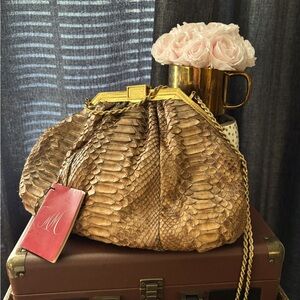 Vintage Morris Moskowitz Black-Cut Python Handbag